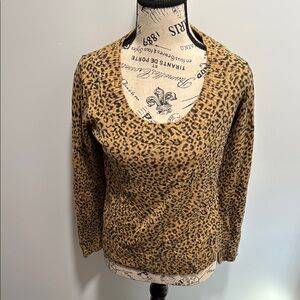 Calvin Klein Multicolored V-Neck 3/4 Sleeve sweater